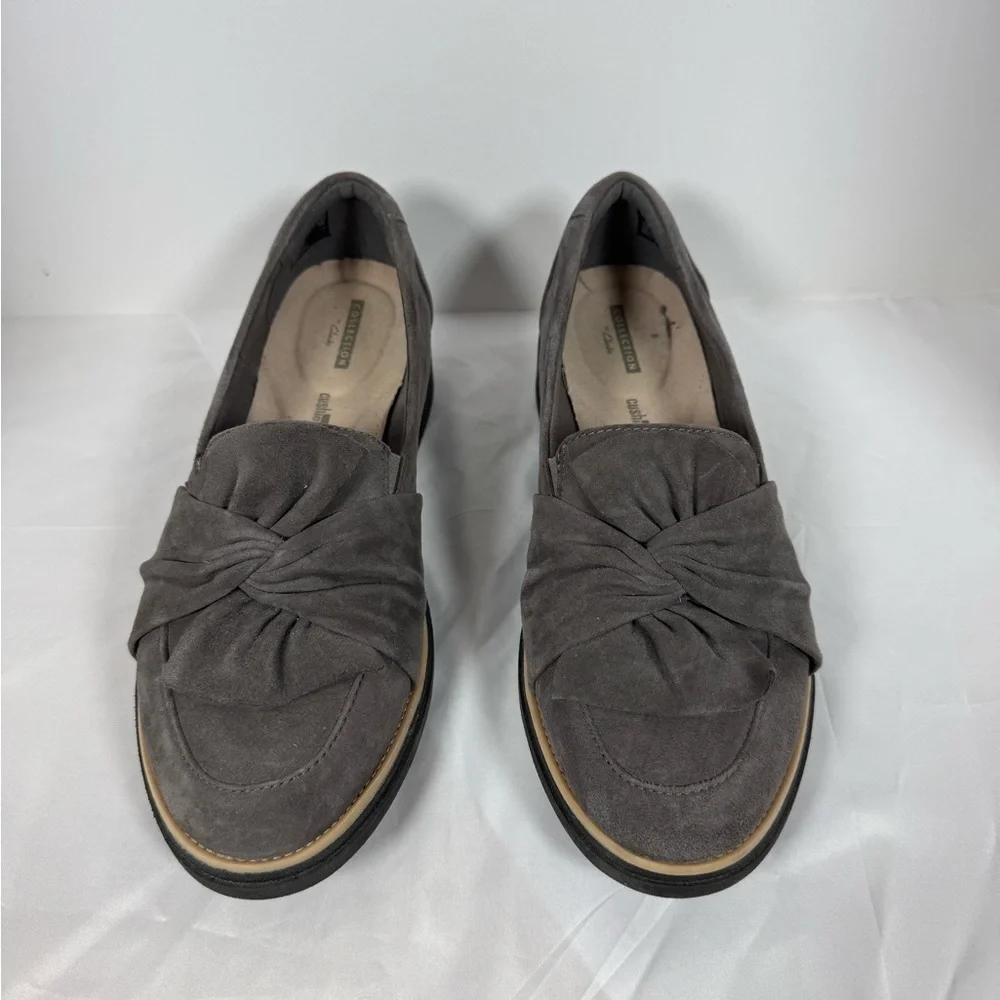Clarks Collection Sharon Dasher Gray Suede Loafers 10M